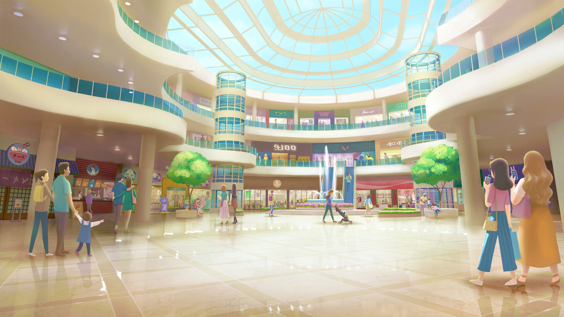 Blue Mall, anime, shopping, HD phone wallpaper | Peakpx