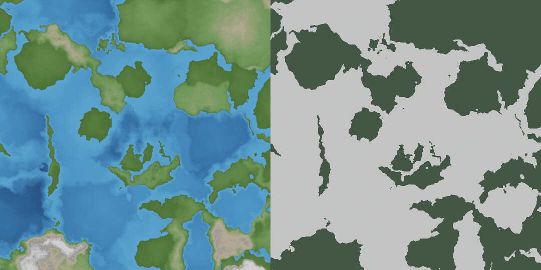 A 2D map generated with the same shader