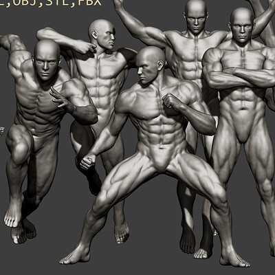 ArtStation - Male and Female Full body sculpt practice, Marcus