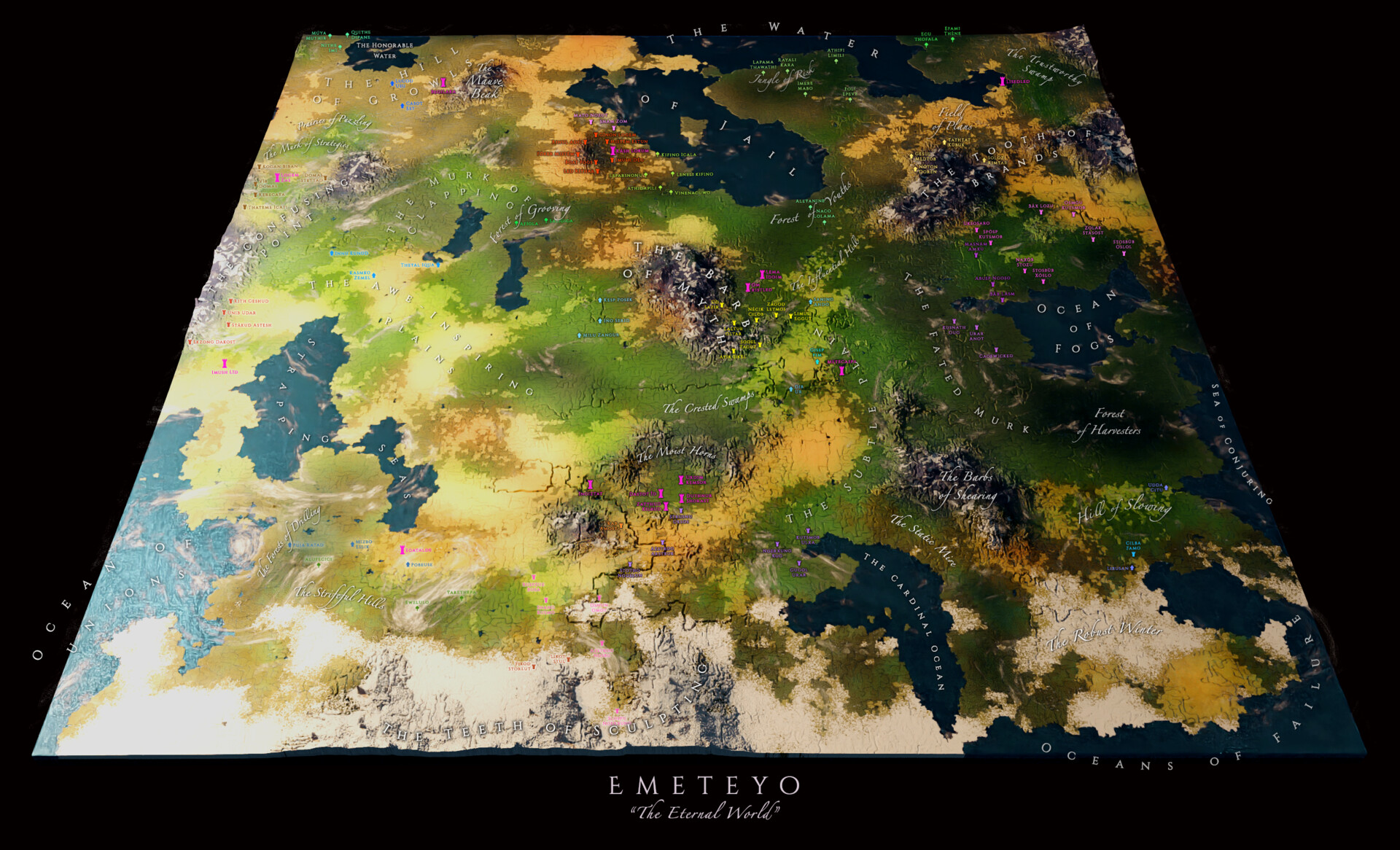 ArtStation - Map of Emeteyo (Dwarf Fortress World)
