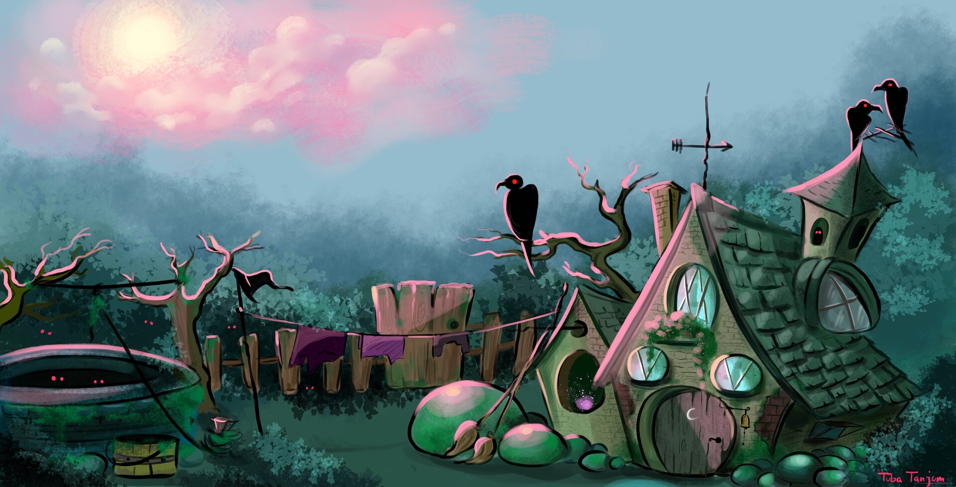 ArtStation - Witch hut in a forest