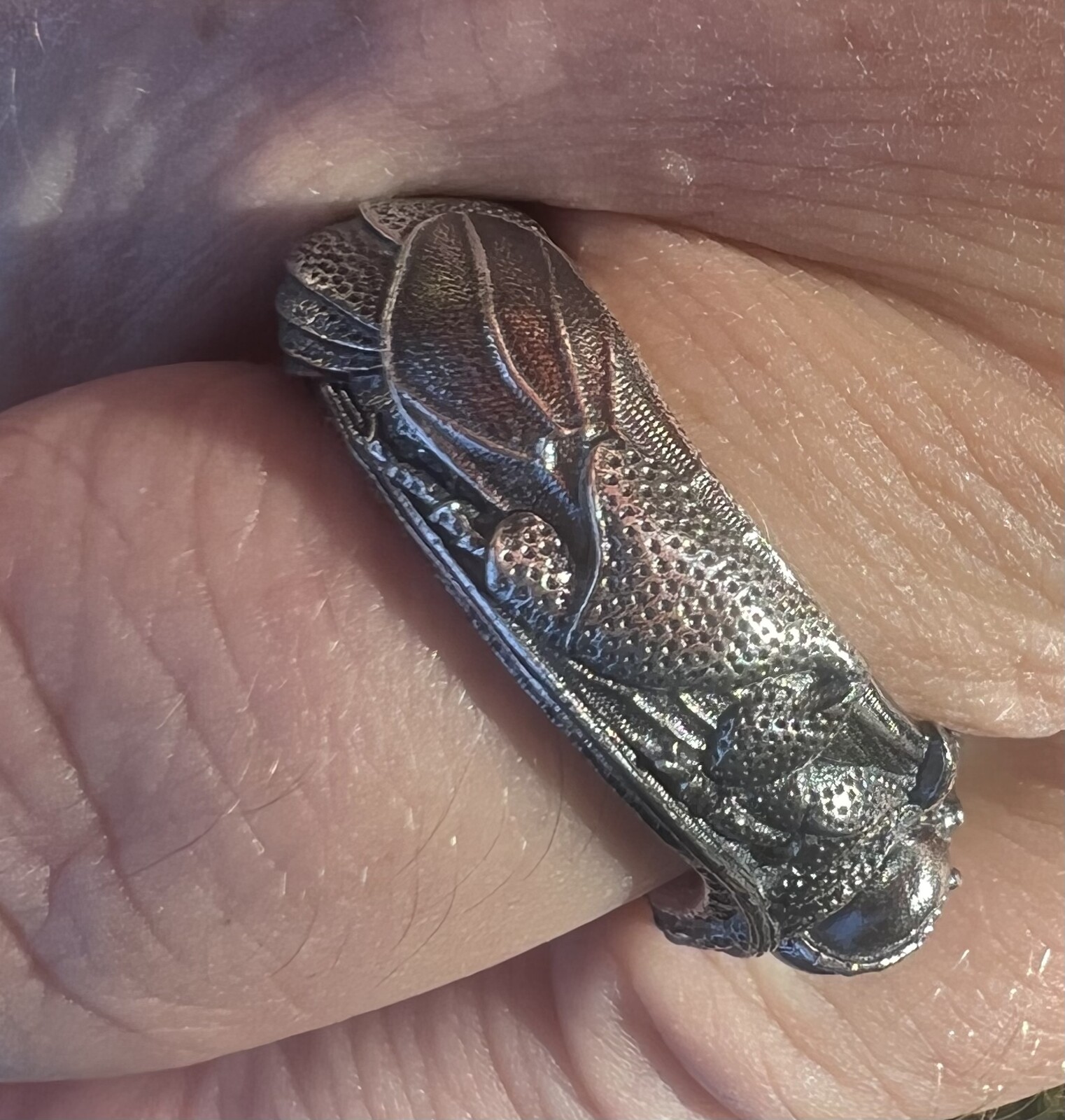 photo of the final ring design cast in sterling silver