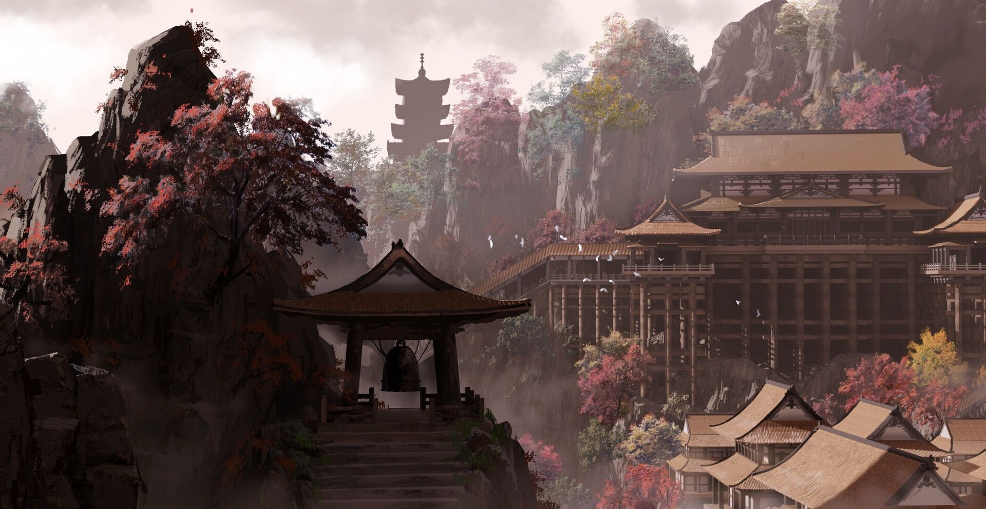 ArtStation - Japanese temple bulidings