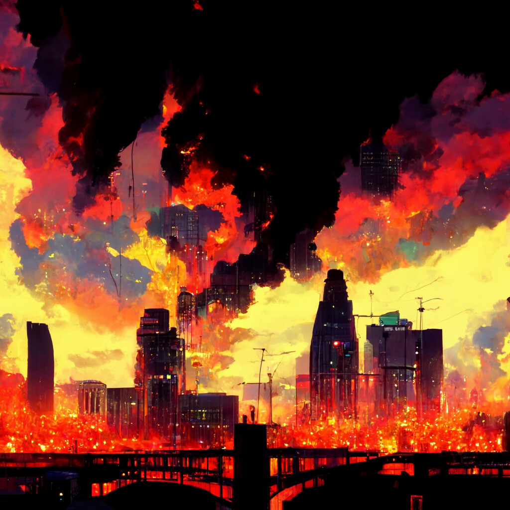 ArtStation - City on fire