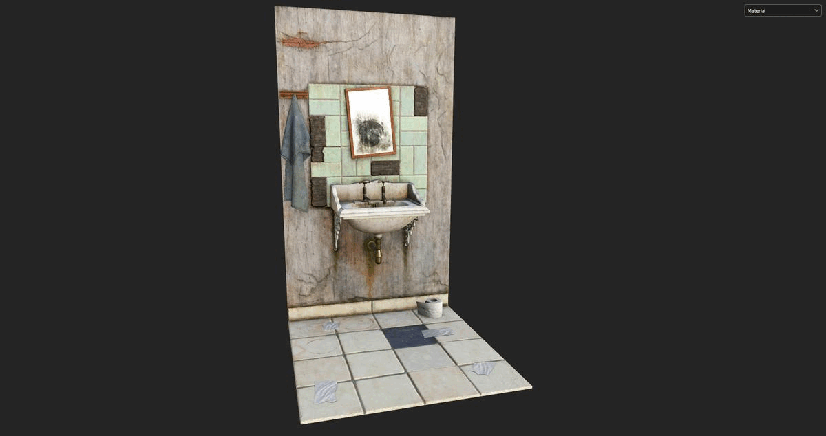 Shahebaz Khan Wash Room Diorama