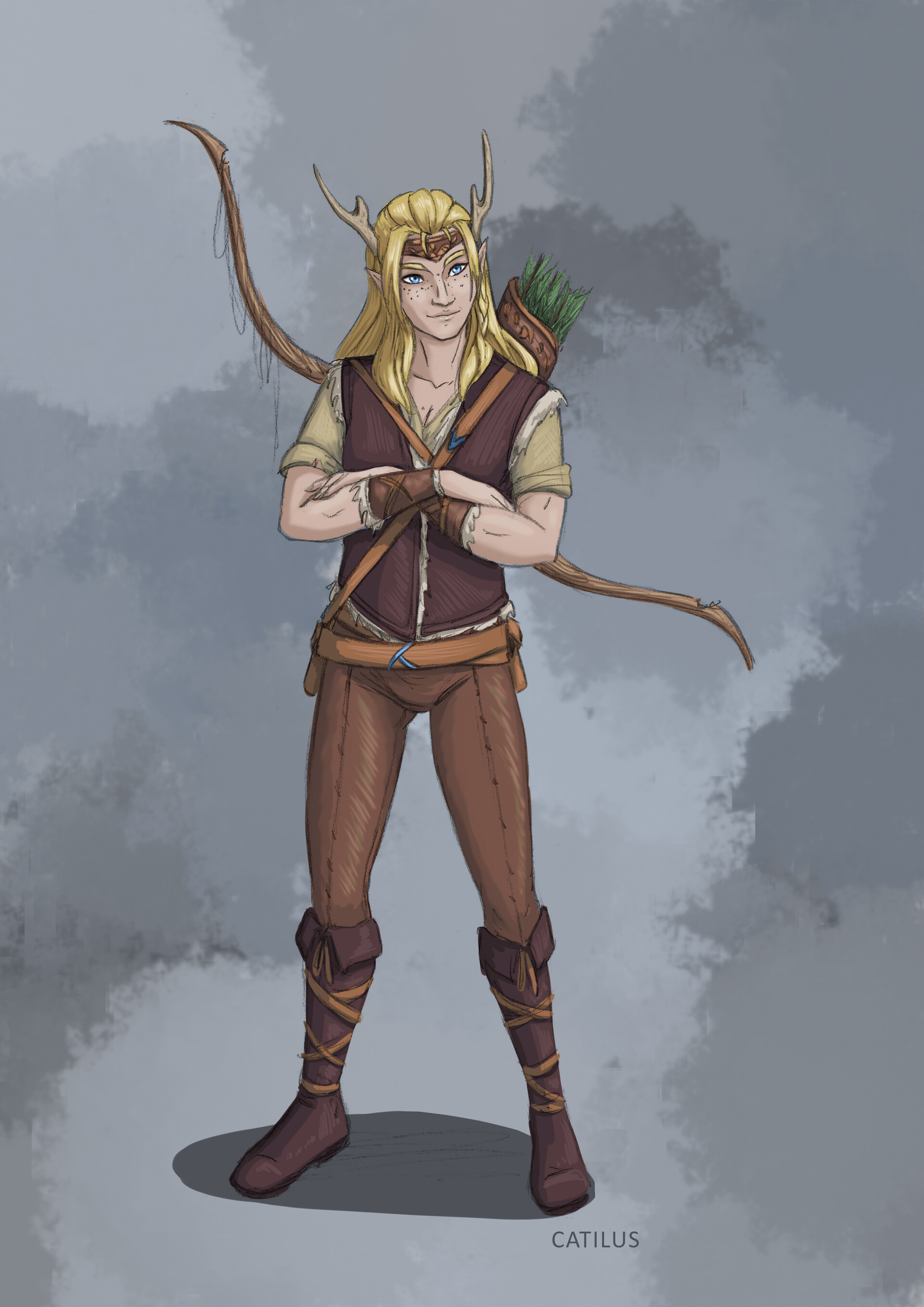 ArtStation - Ned, Half-Elf Moon Druid and Hunter Ranger – D&D Character