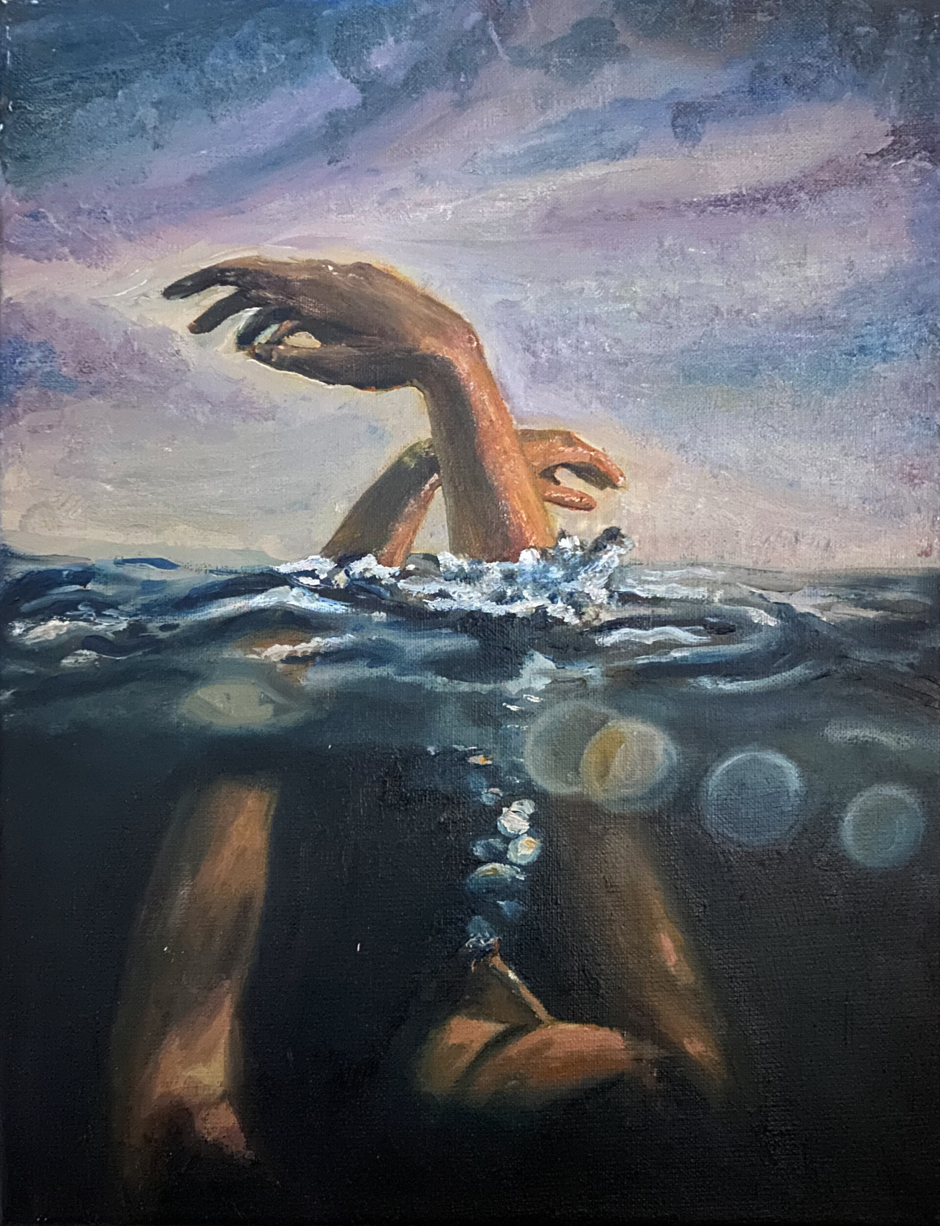 drowning kids art