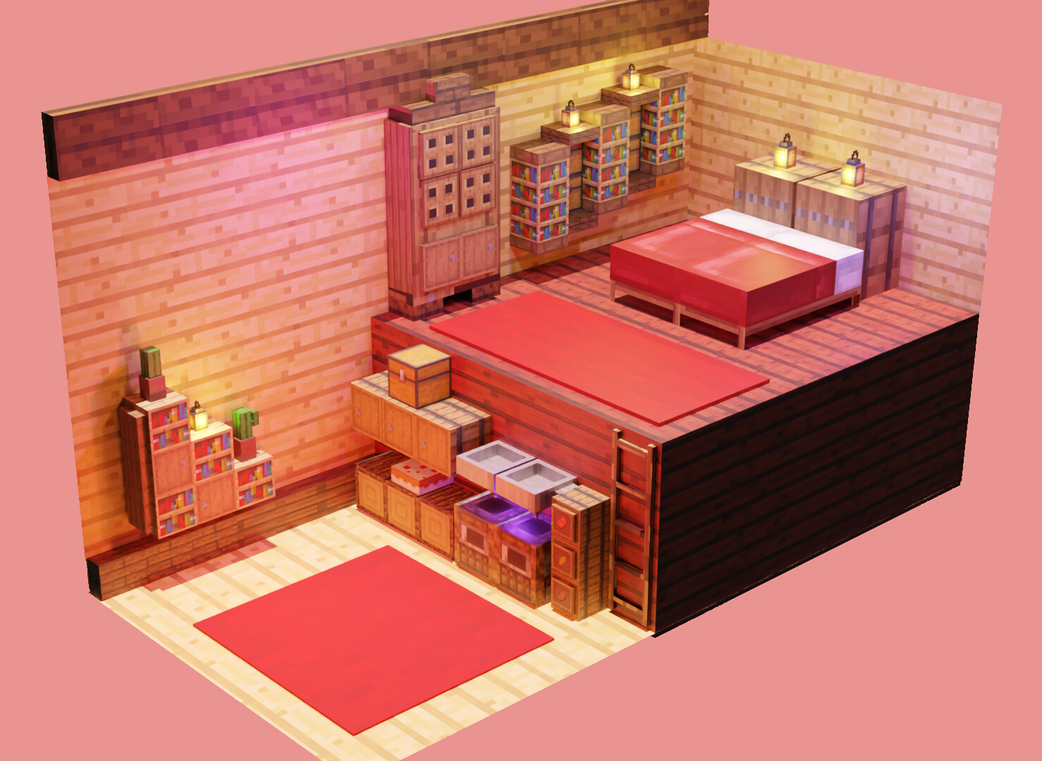 ArtStation Minecraft 3D room