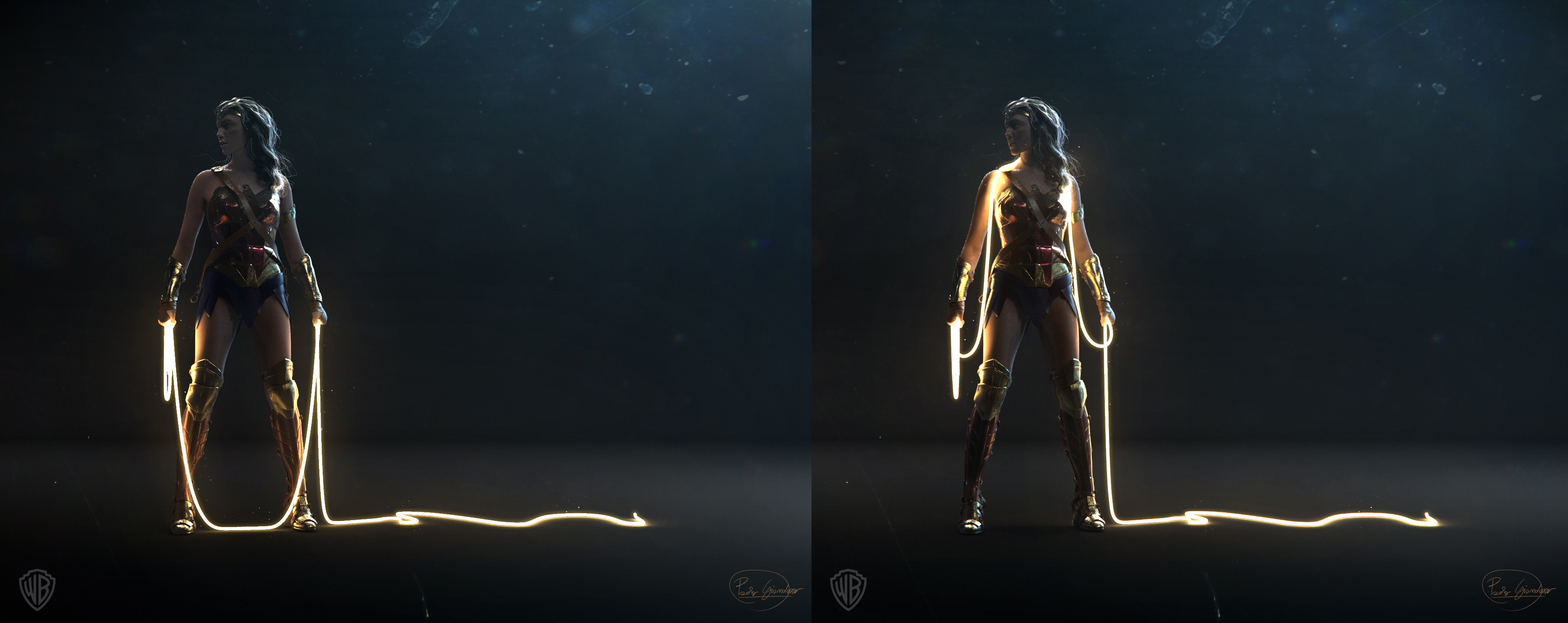 Exploring Diana's lasso as a source of light. 