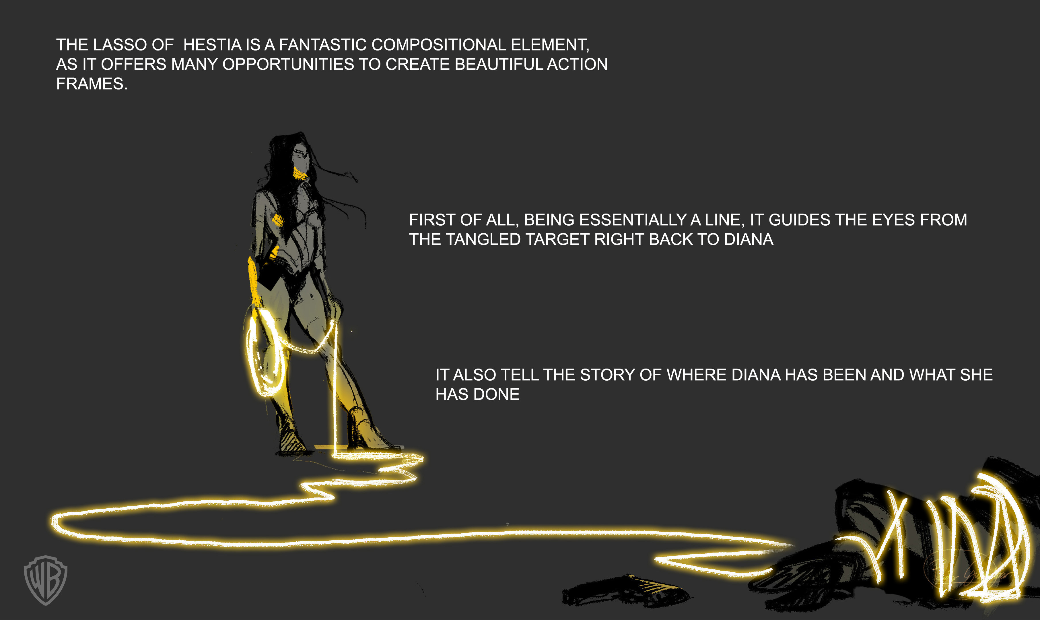 I was asked to find ideas for how Diana could fight with the Lasso of Hestia in a way that focused on her acrobatic skills.