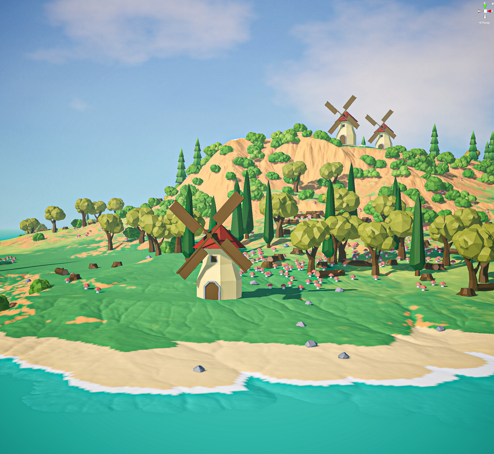 LowPoly Terrain made with TerrainDecorator