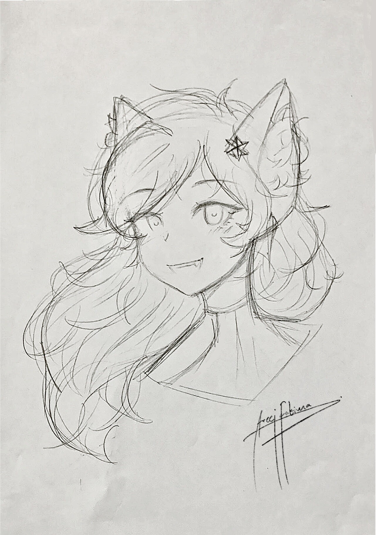 ArtStation - Cat girl drawing