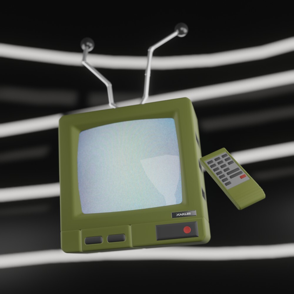 ArtStation Old Retro TV & Remote (Free Download)