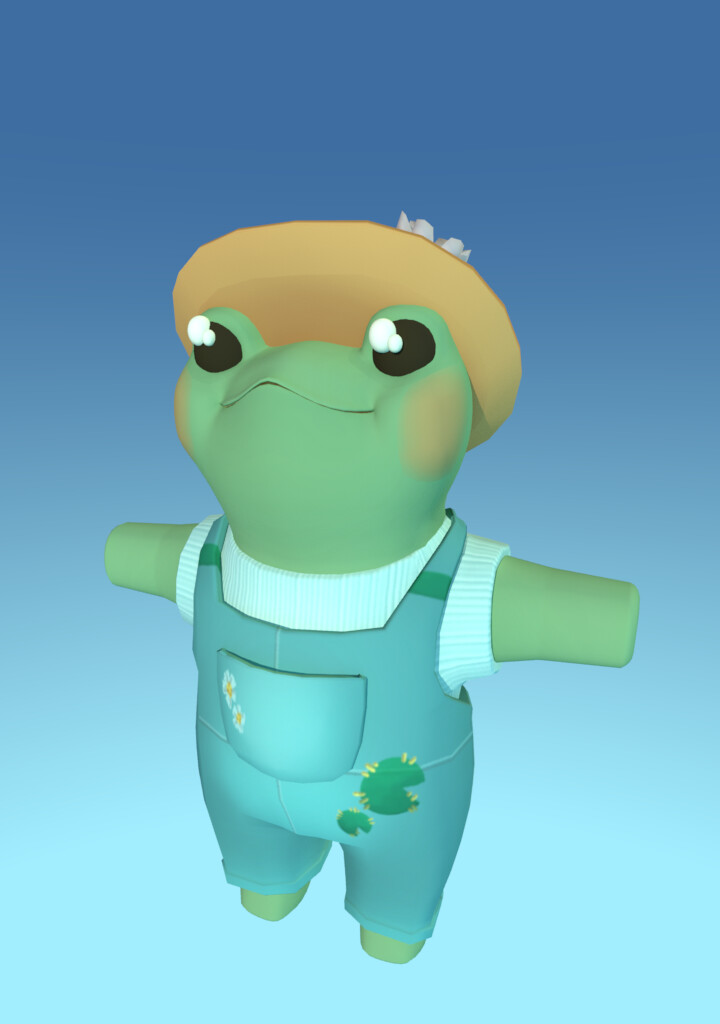 3D character models for a quirky farming sim featuring a population of frog...