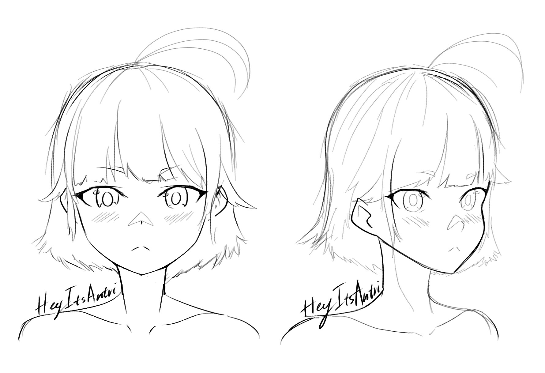 How to Draw an Anime Girls Face in ThreeFourths View