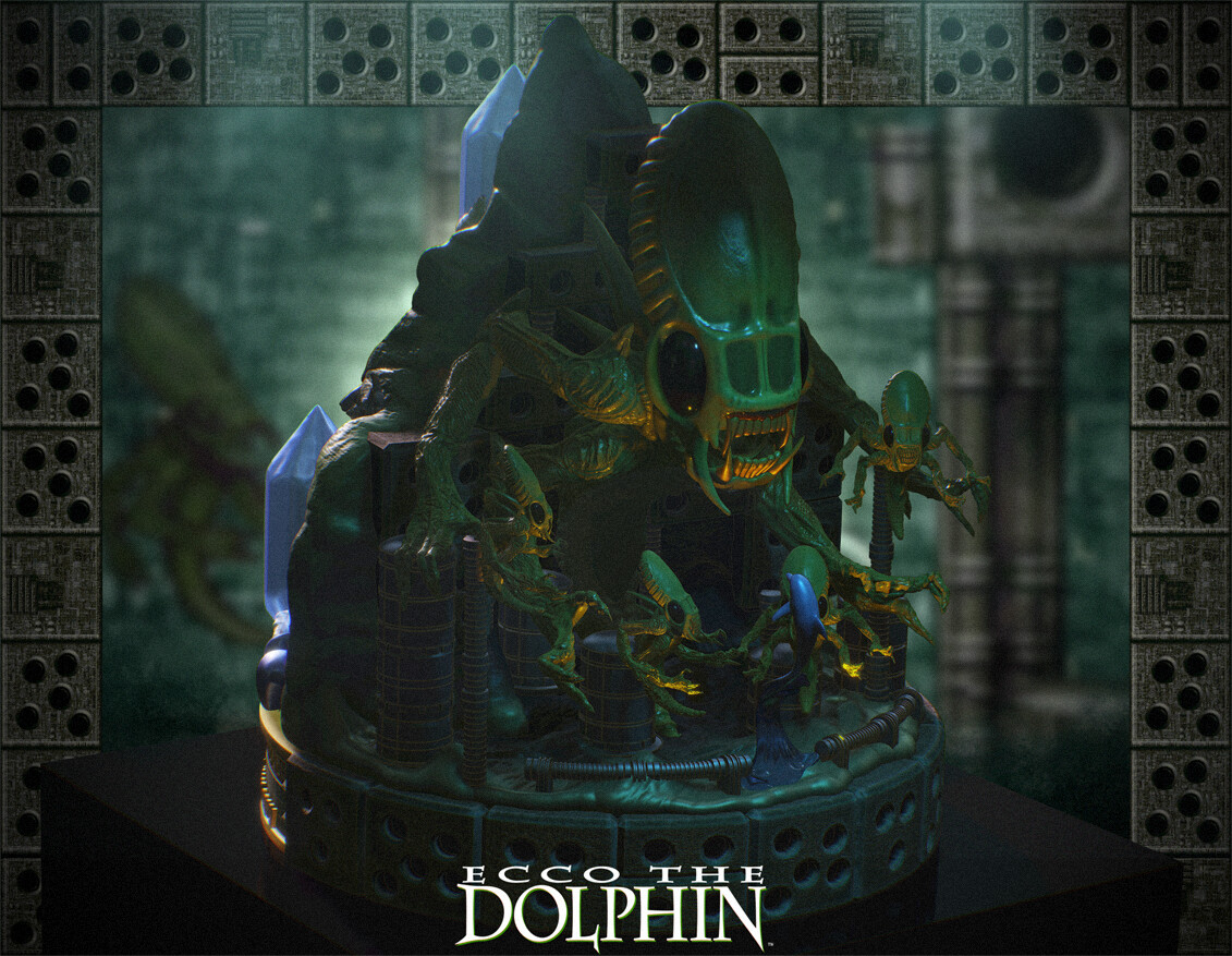 mineral Delvis Enlighten ArtStation - Prototype Ecco The Dolphin 30th Anniversary Statue Diorama