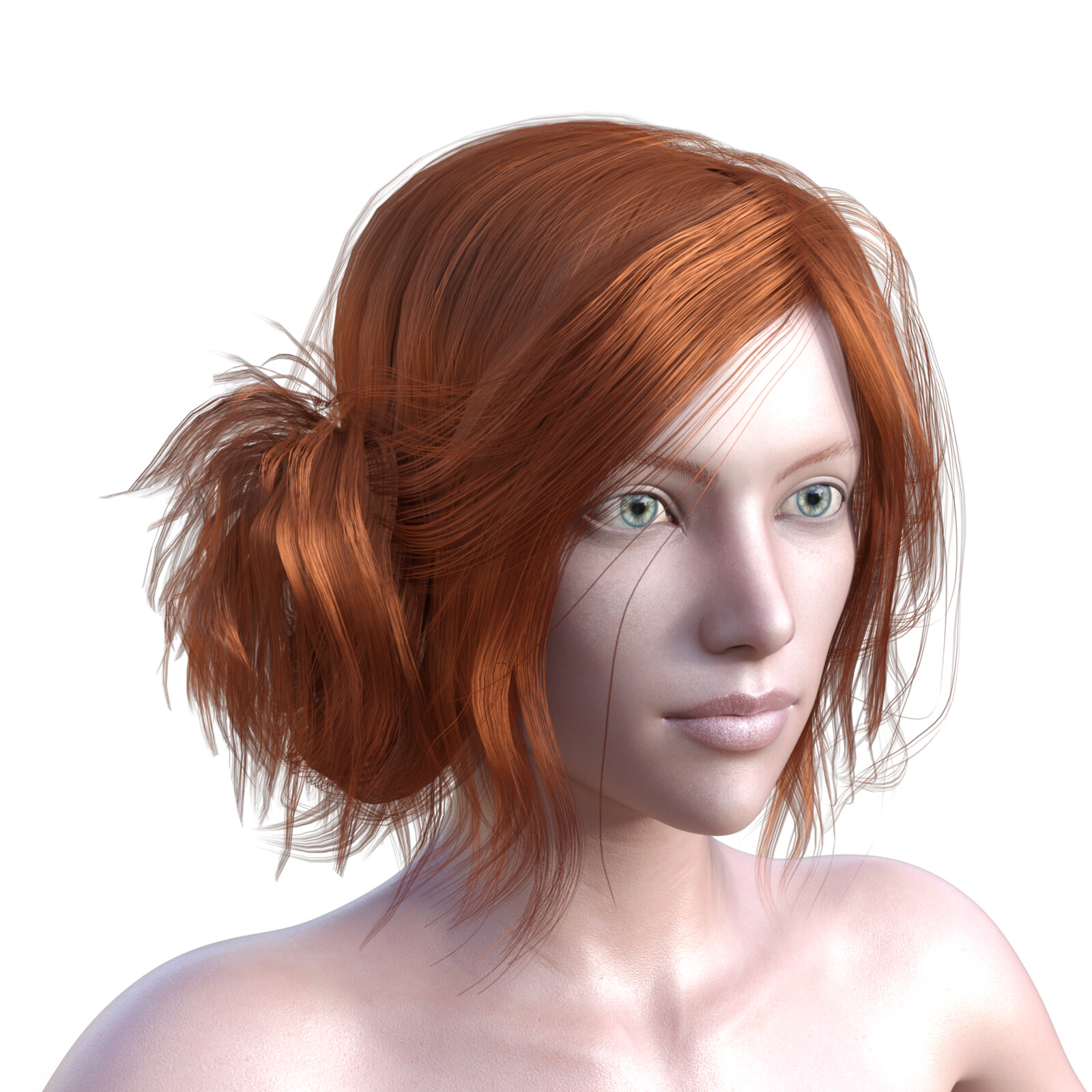 A test render of Avonlea character model using an older hair model