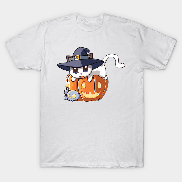 White Cat on a Pumpkin T-Shirt
https://www.teepublic.com/t-shirt/34117792-white-cat-on-a-pumpkin?store_id=125261