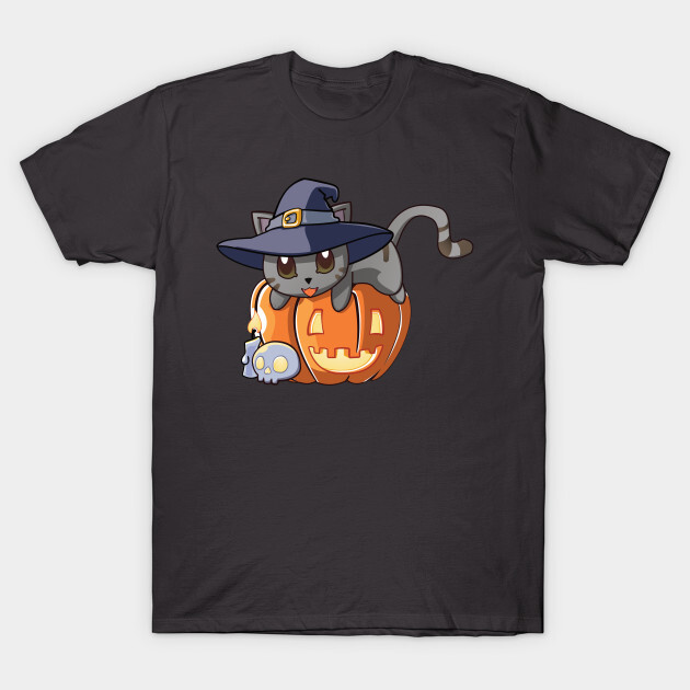 Grey Cat on a Pumpkin T-Shirt
https://www.teepublic.com/t-shirt/34117786-grey-cat-on-a-pumpkin?store_id=125261