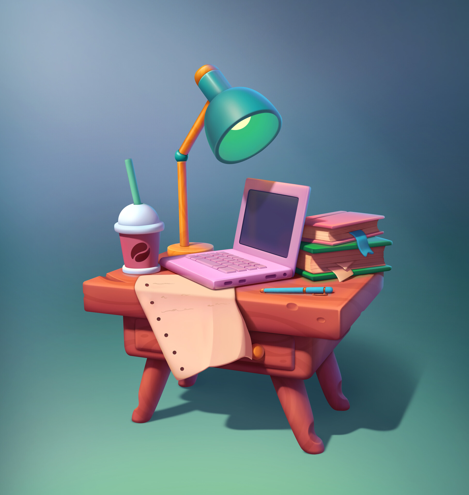 ArtStation - Writer's table
