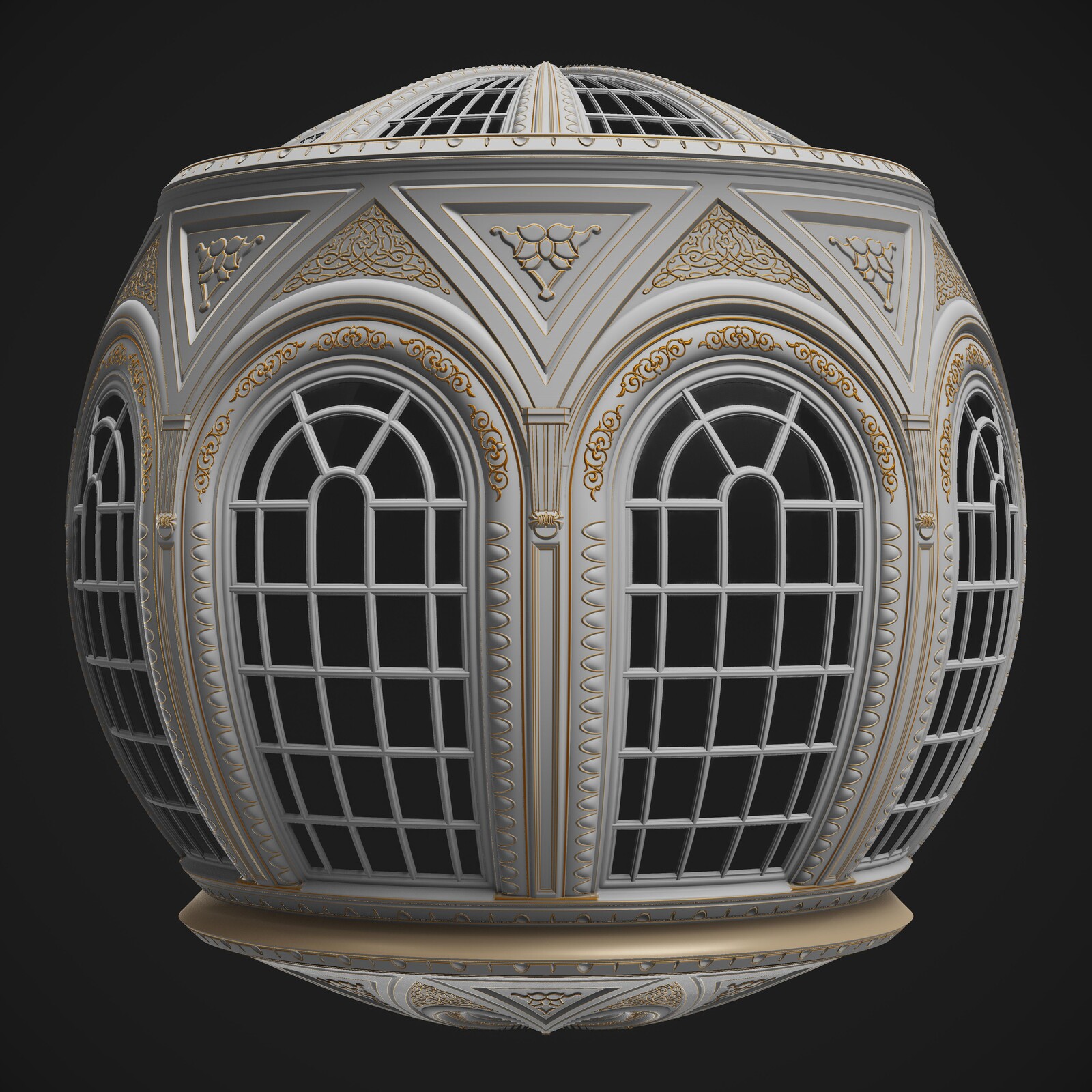 Ornamented Dome | LowPoly | PBR | Seamless Wall