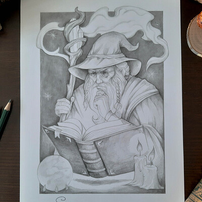 Barbara s lucas the wizard pencil art2