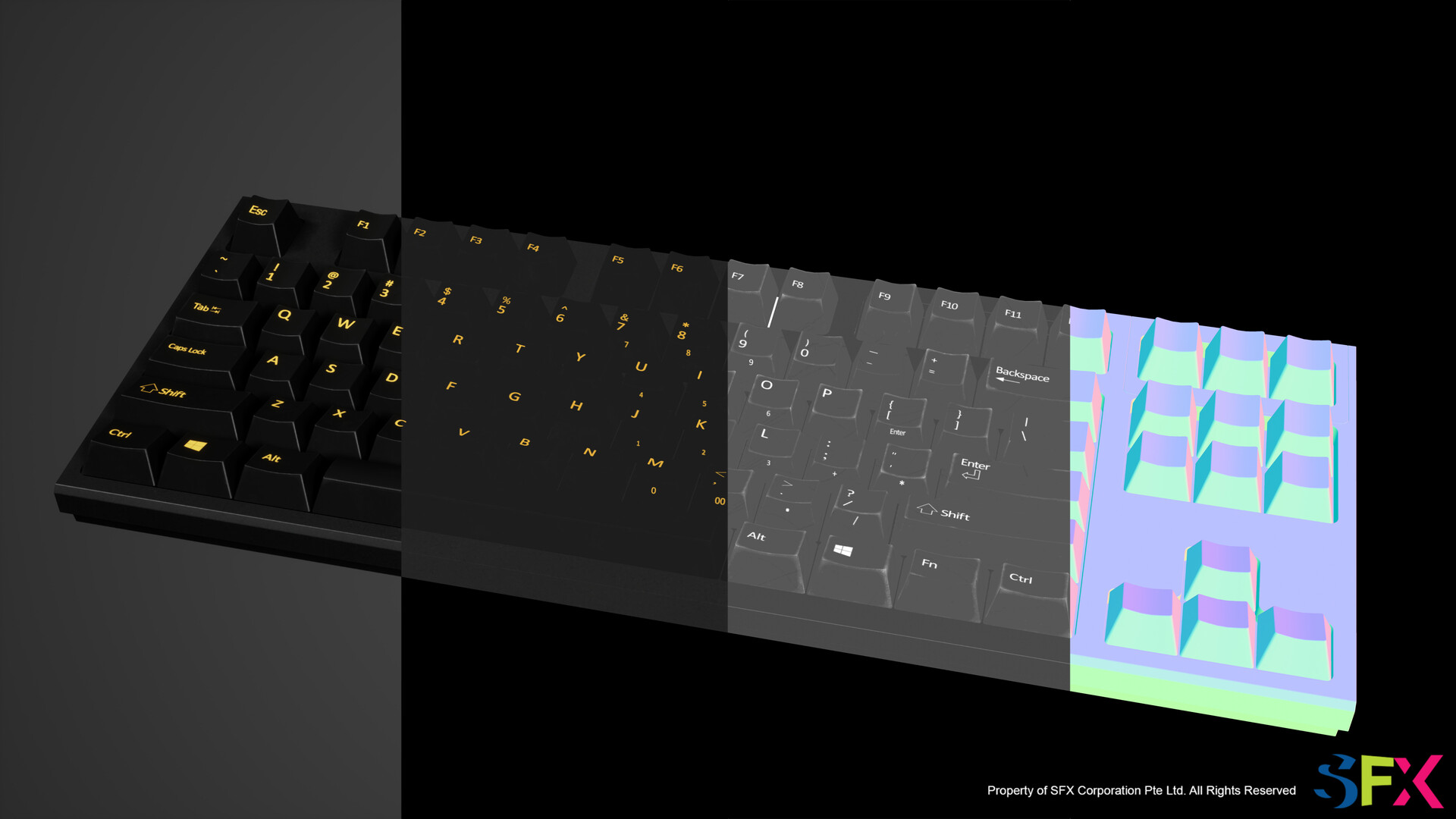 ArtStation 3D_modelling_keyboard_REALFORCE TKL SA / R2TLSAUS4BK