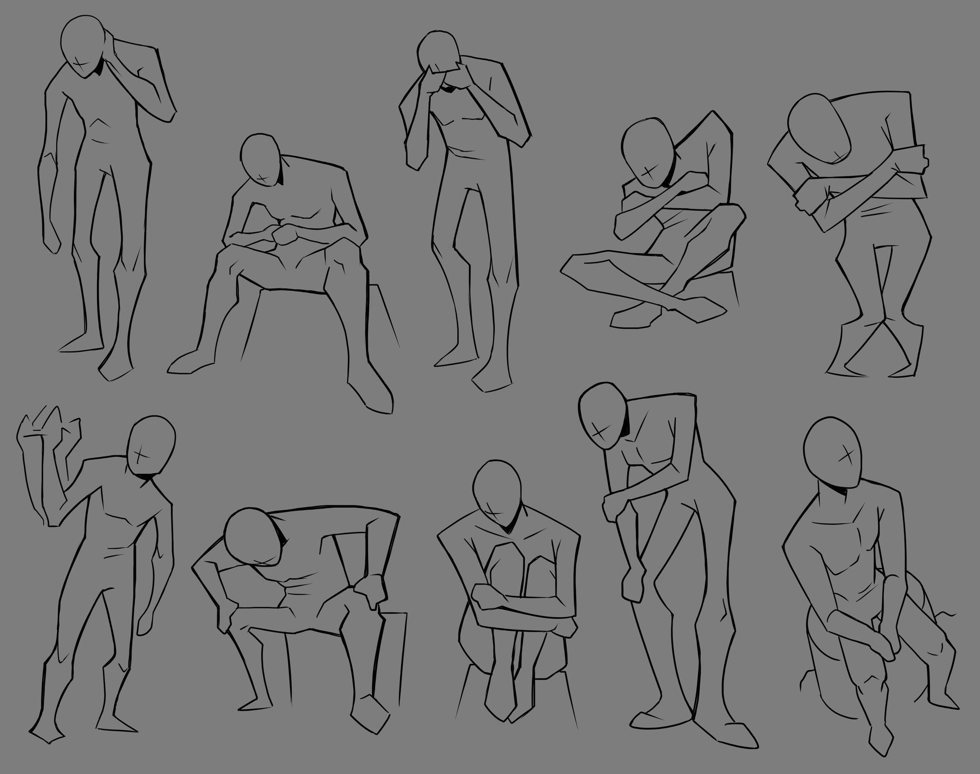 Quick pose drawings - 30 second & 1 minute by Thomas Gamble