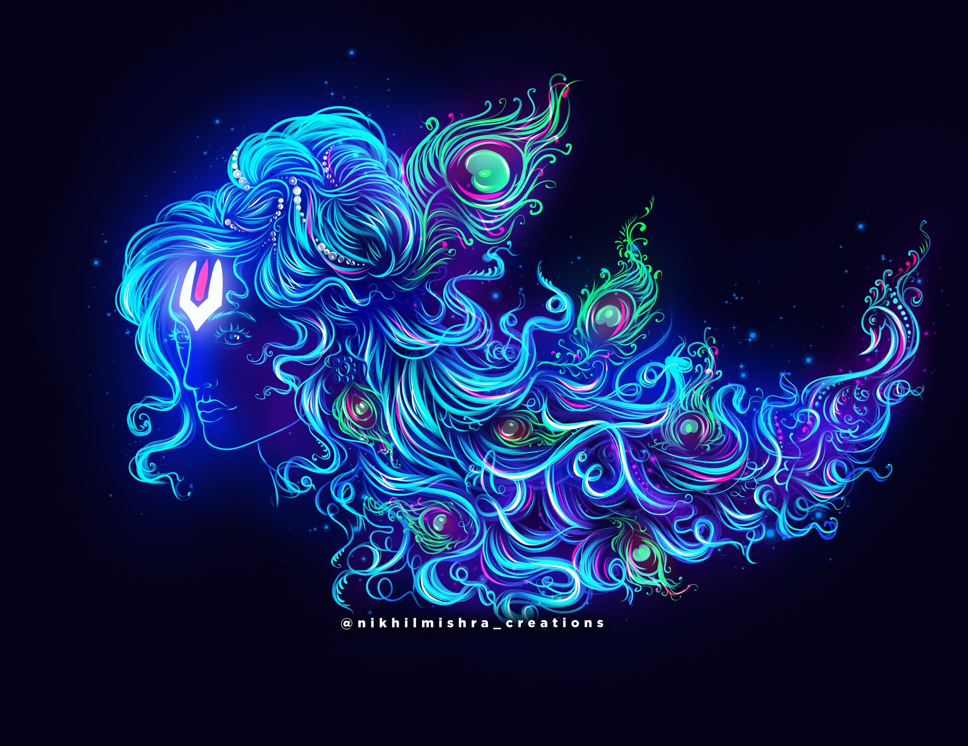 Nikhil Mishra Shri krishna Digital artwork