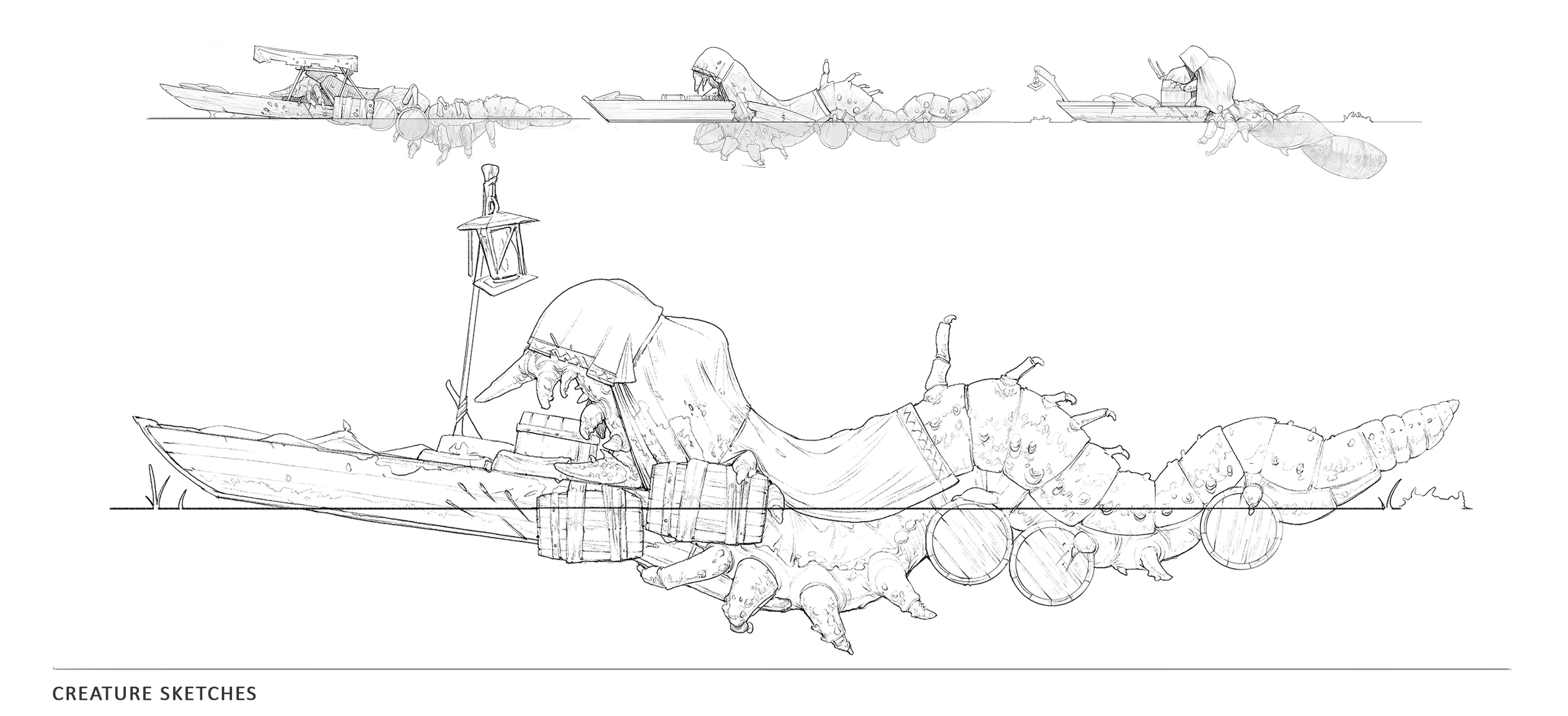 Early Sketches done for the Creature
