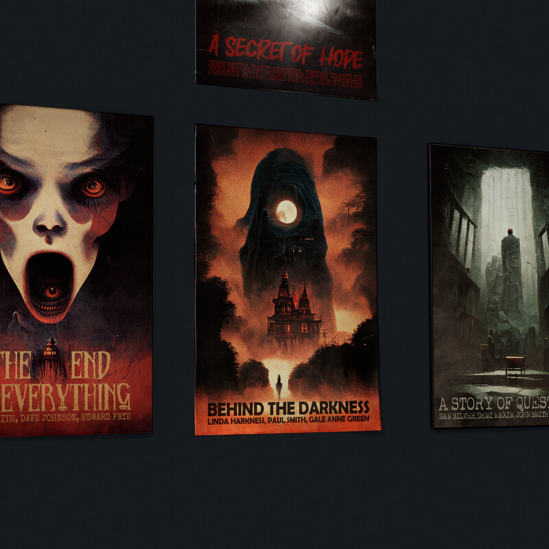 Old Posters - (Horror Bedroom)