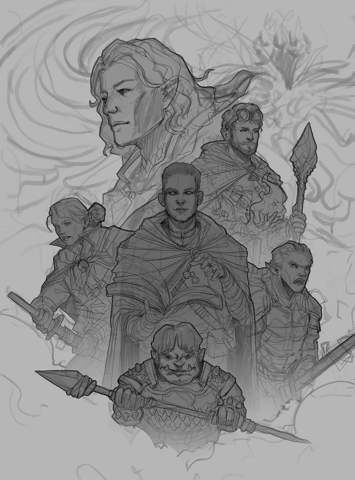 detail sketch + lineart