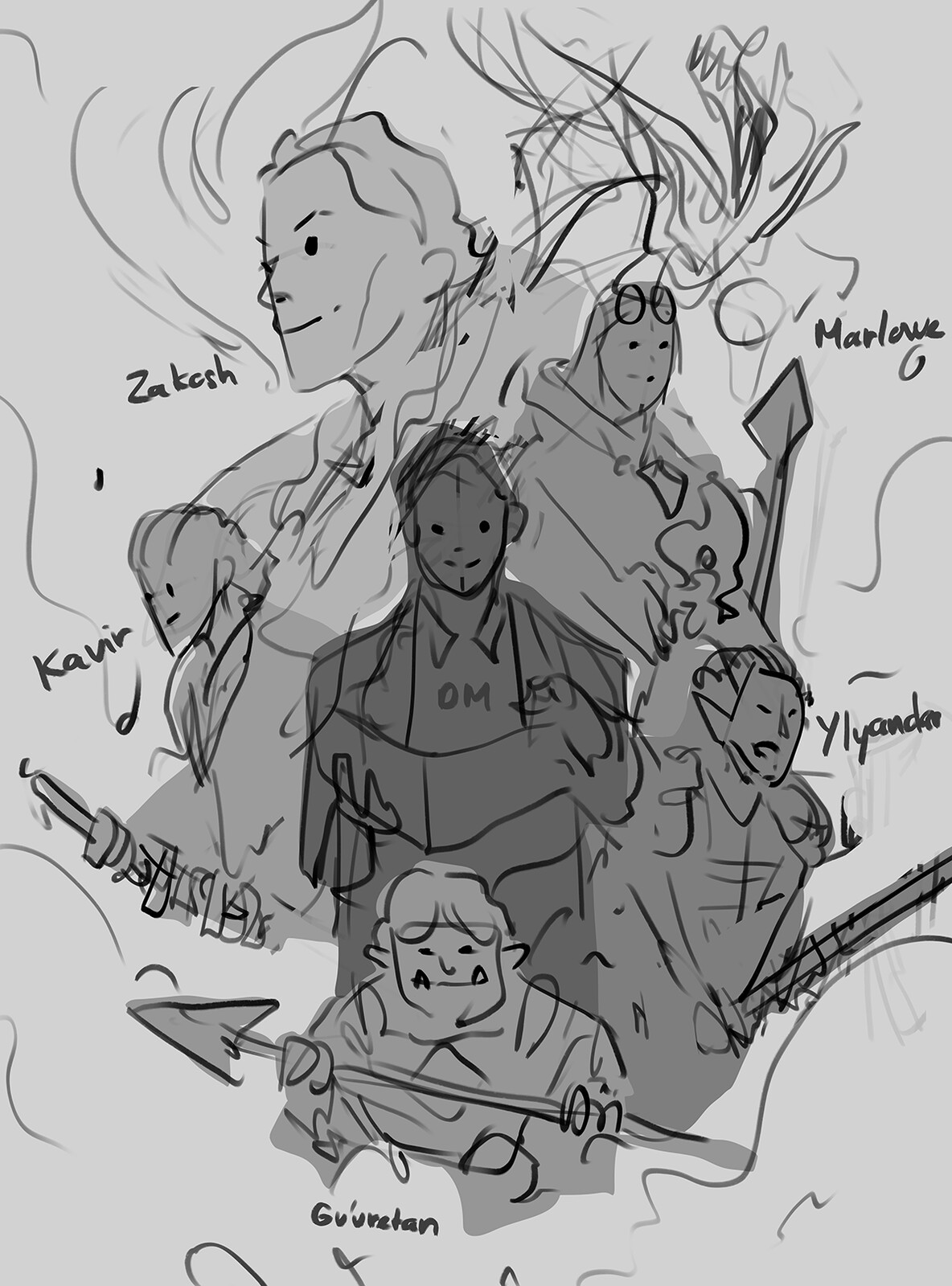 rough composition sketch