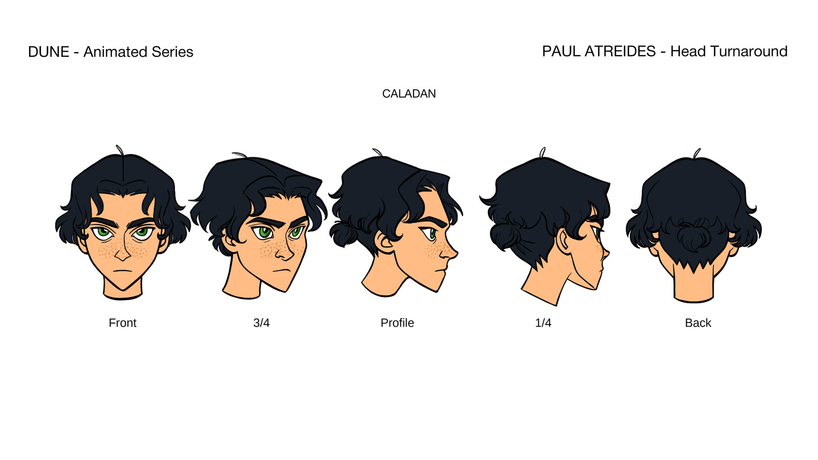 Next I move on to details and create a more precise look of the character, starting with a head turnaround.