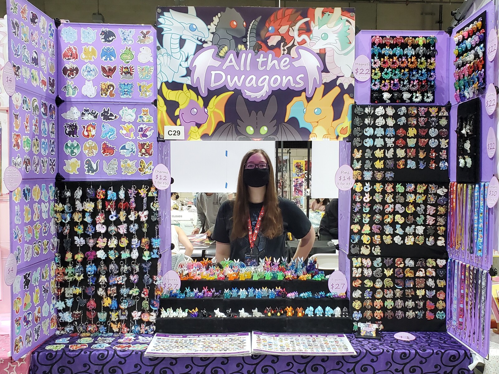 Example of 6ft table display for conventions. Anime Expo 2022.