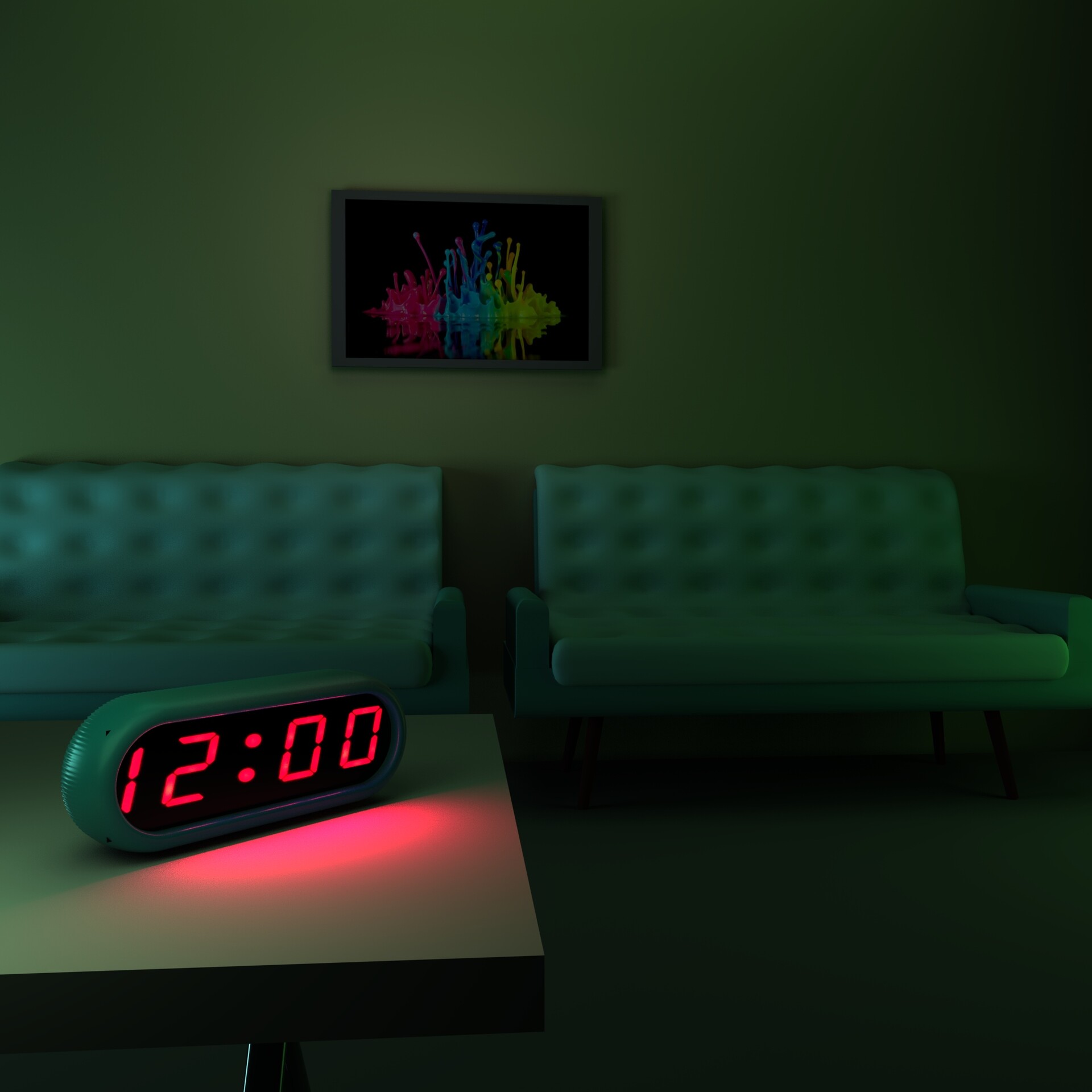 Artstation 3d model of digital clock