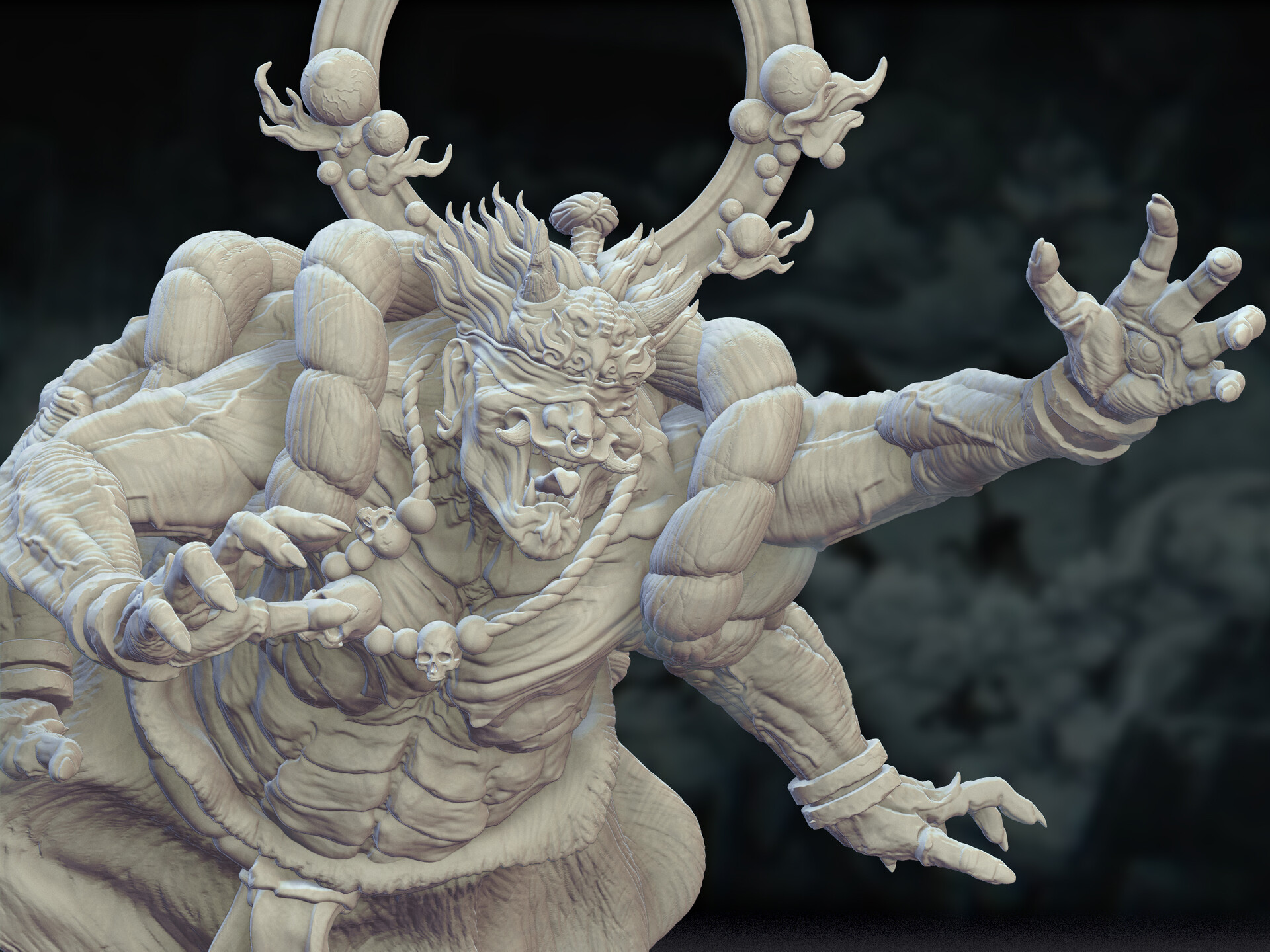 ArtStation - 赤鬼青鬼Concept Sculpture