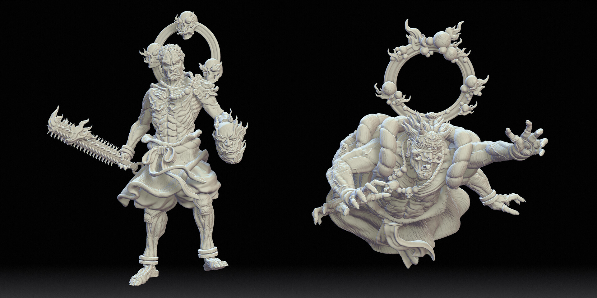 格安SALEスタート！ ArtStation - 赤鬼青鬼Concept Sculpture SF・ファンタジー・ホラー