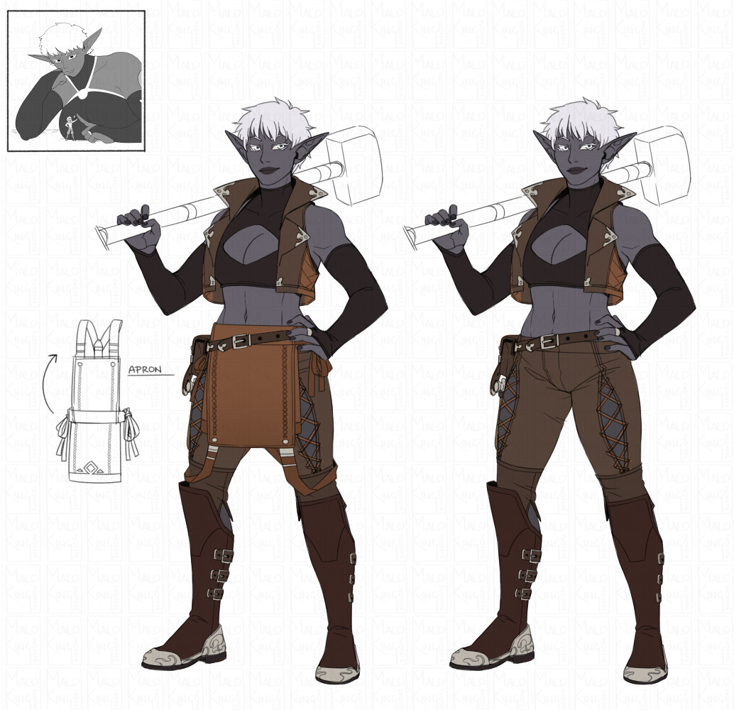 Blacksmith concept (Reference Image in upper left.)