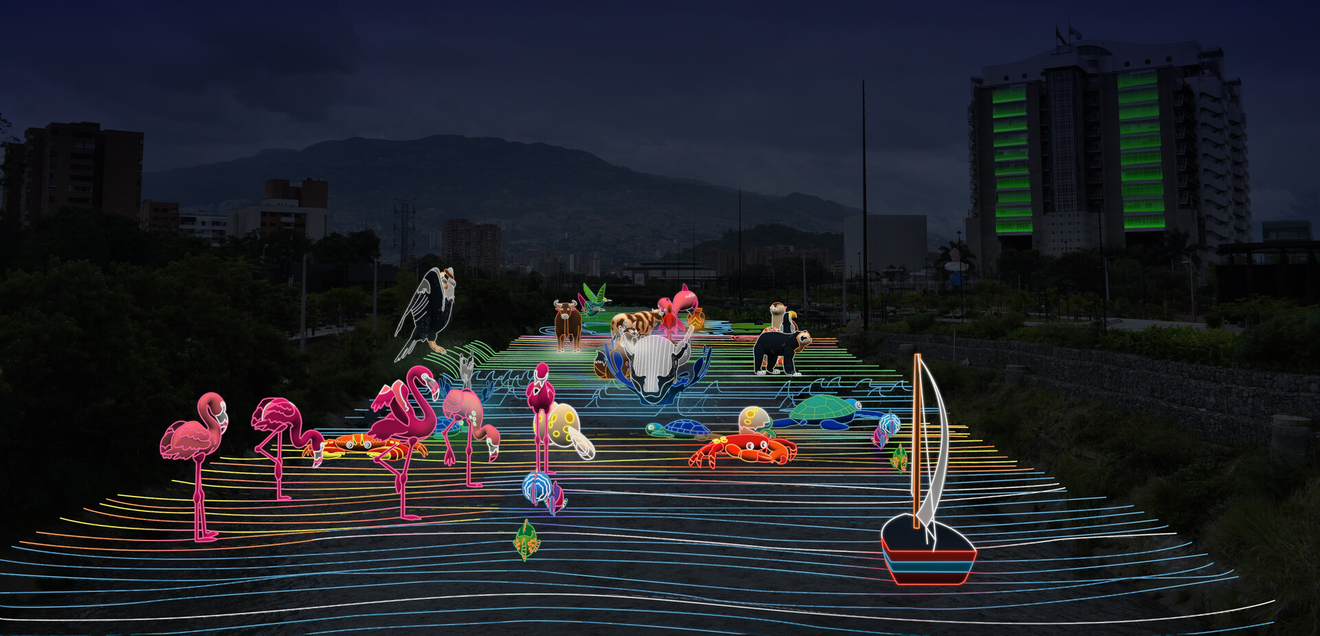 ArtStation Christmas lights Medellín 2020