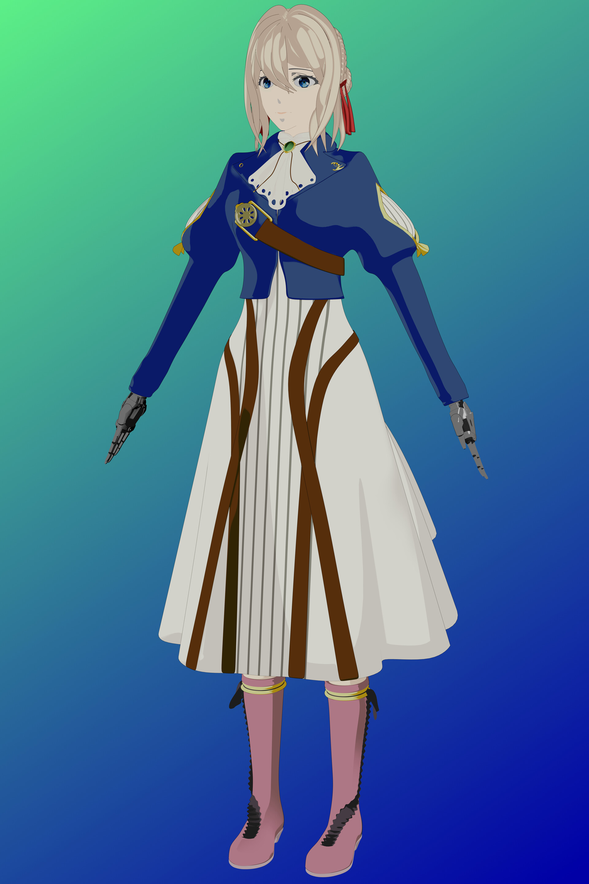 Modelo 3D de personagem Violeta O level design do jogo foi desenvolvido