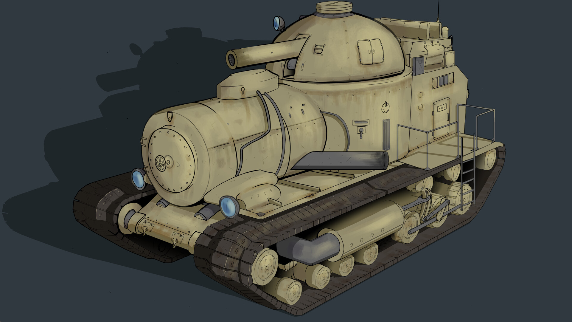 ArtStation - паротанк (танк паровоз)