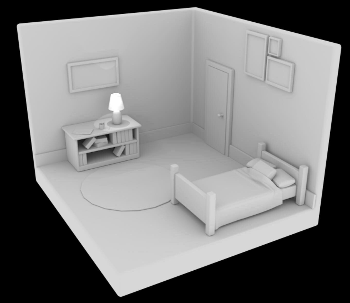 Nyha Farmer LowPoly Simple Bedroom Model