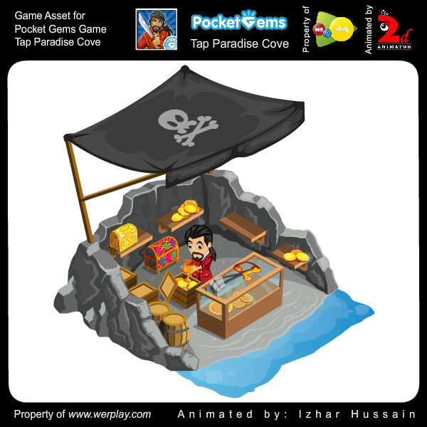 ArtStation Game Asset Animated Dubloon Treasury For Pocket Gems Game Tap Paradise Cove