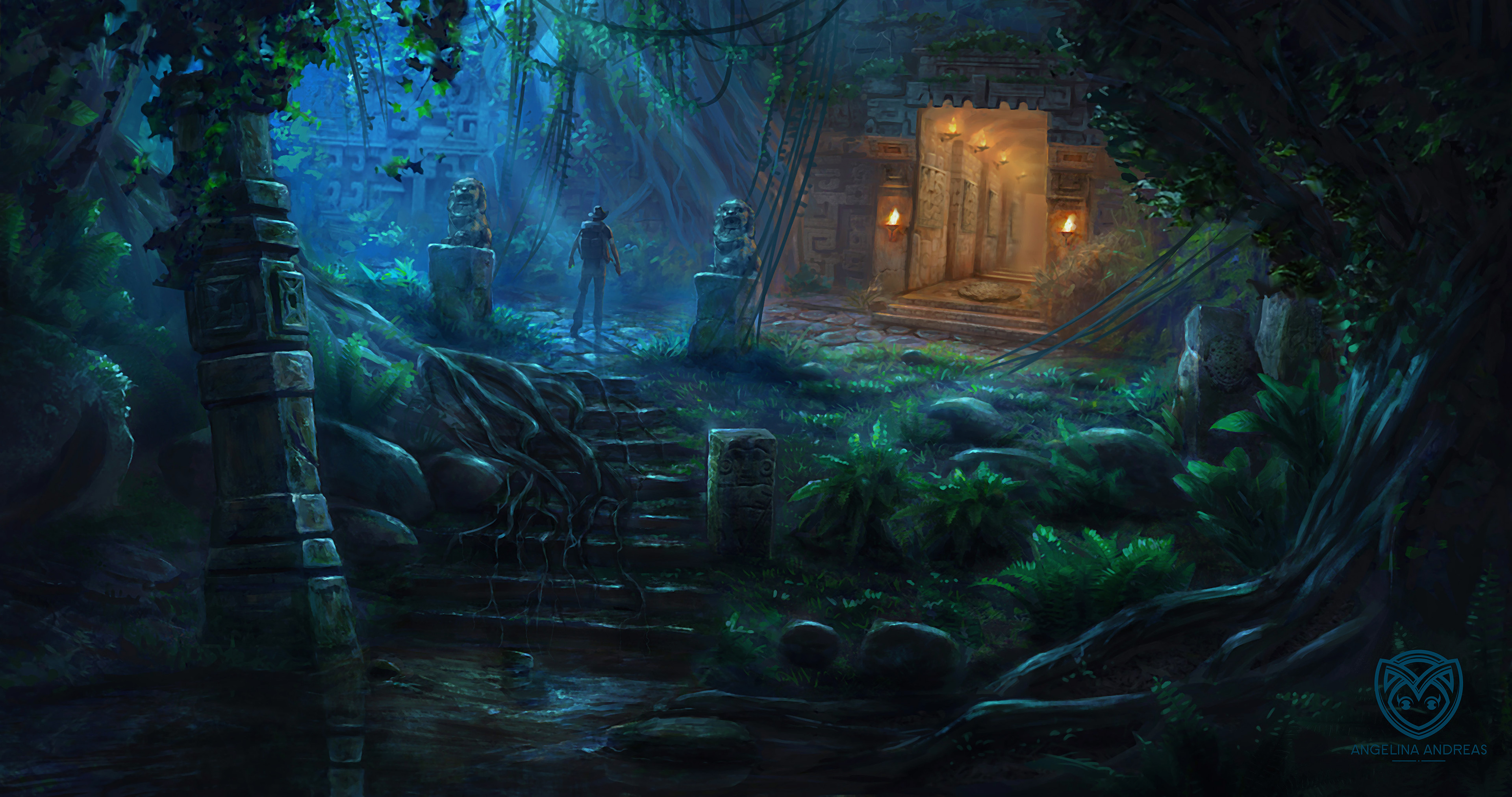 Angelina Andreas - Mayan Aztec "the lost city" Jungle Temple Ruins