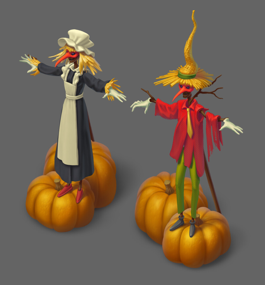 ArtStation Scarecrow (Gardenscapes) (Halloween statues)