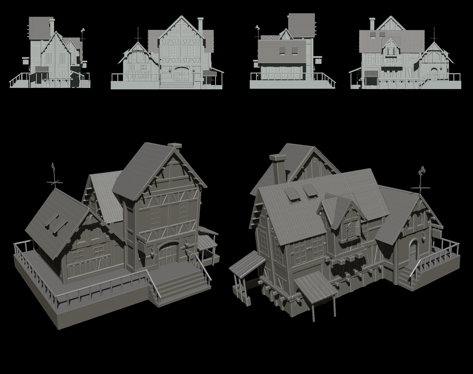 ArtStation - Sculpting Tavern House