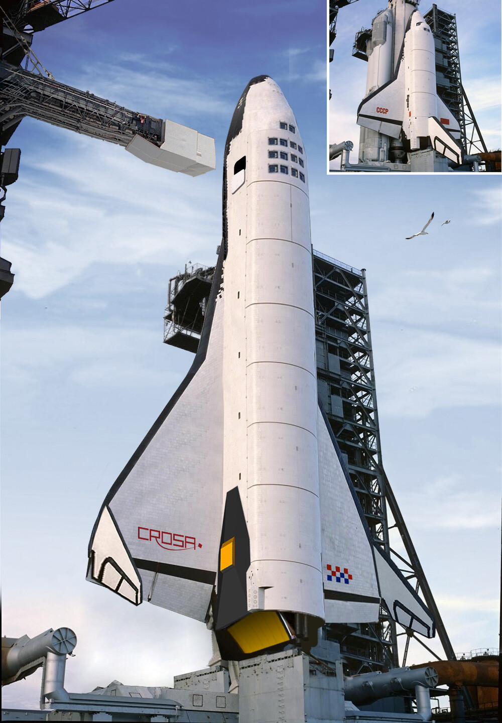 ArtStation - CROSA Space Shuttle SSTO