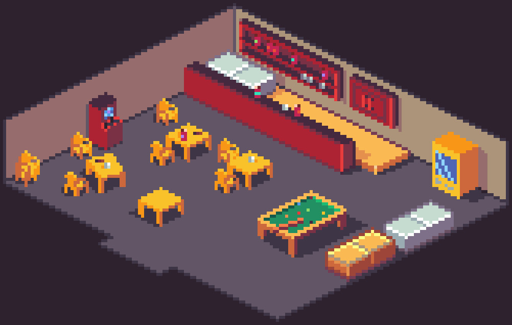 ArtStation - Isometric Bar interior