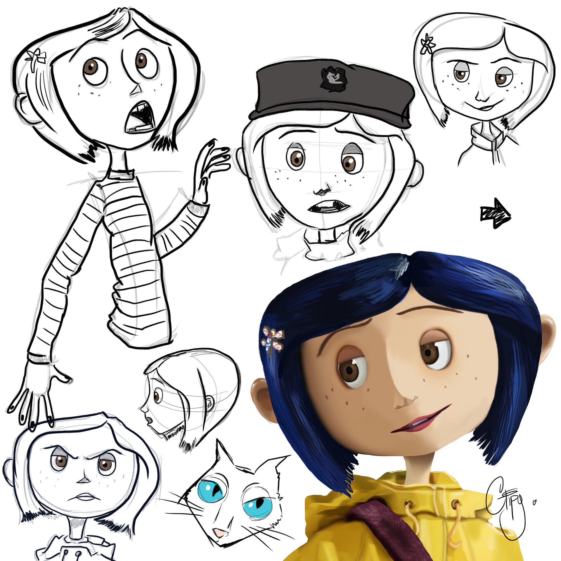 coraline characters drawings